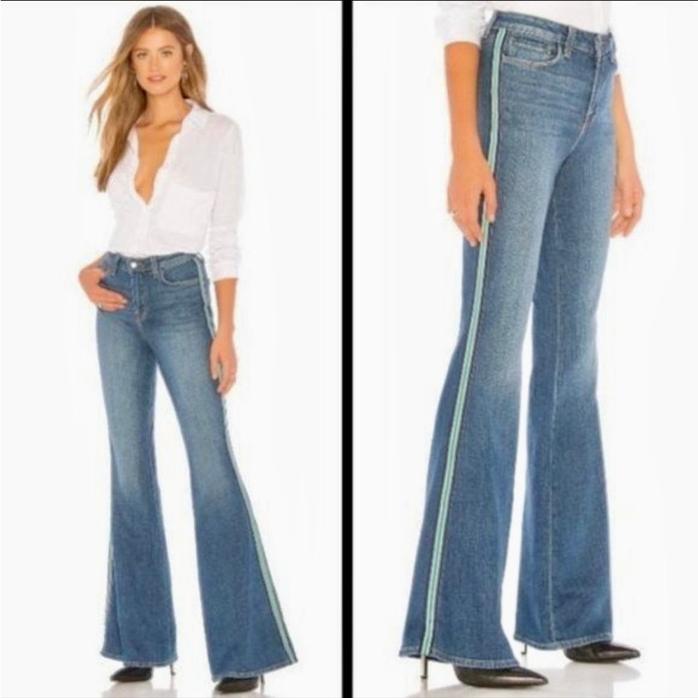L'AGENCE Solana High-Rise Flare Side Stripe Jeans